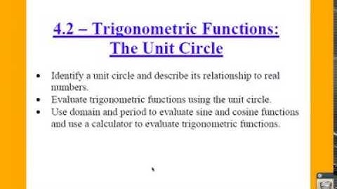 PC: 4.2 Notes: Example 1 - Evaluating Trigonometric Functions