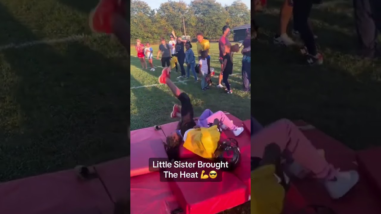 She tackled her brother 👏🏈 