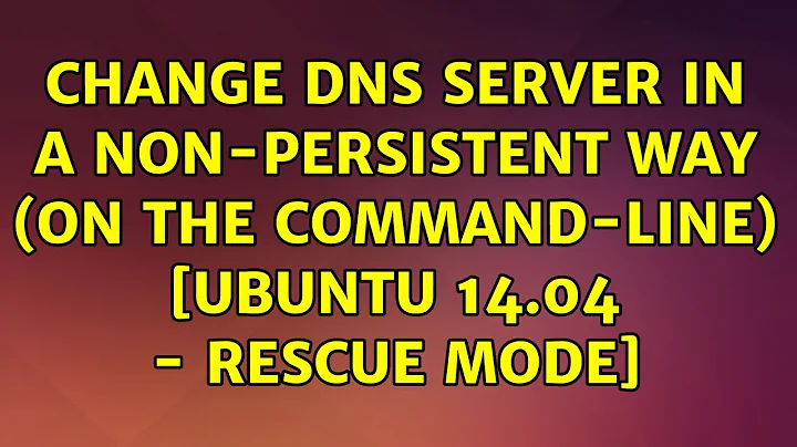 Change DNS server in a non-persistent way (on the command-line) [ubuntu 14.04 - rescue mode]