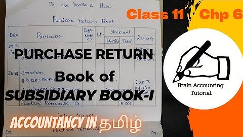 Purchase return book in tamil | Subsidiary Book-I Purchase return book problem |Accountancy in Tamil