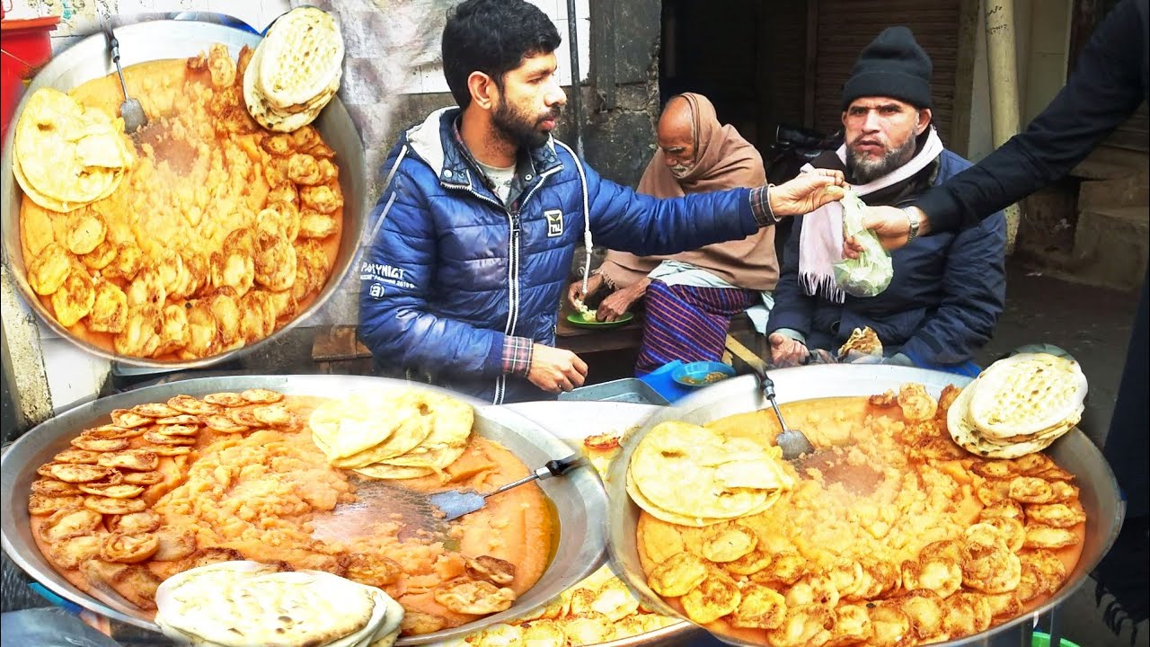 Lahori Halwa Tikki / Lahore street food / Pakistan street food - YouTube