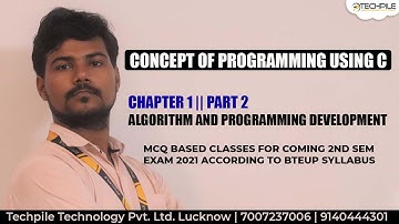 Concept of programming using C | Algorithm and programming Development | Chapter 1 | Part 2 | MCQ