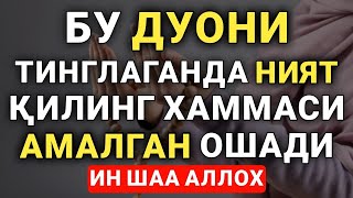 ШУ ДУОНИ ТИНГЛАГАНДА НИЯТ ҚИЛИНГ ХАММАСИ АМАЛГА ОШАДИ ИН ШАА АЛЛОХ || ish yurituvchi duo, duolar