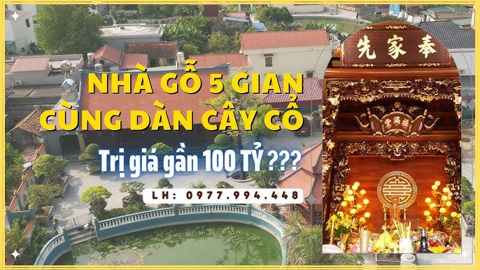 nhà gỗ 5 gian 4 mái