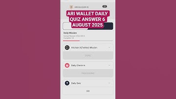 ARI WALLET DAILY QUIZ ANSWER 6 AUGUST 2025 #shorts #viral