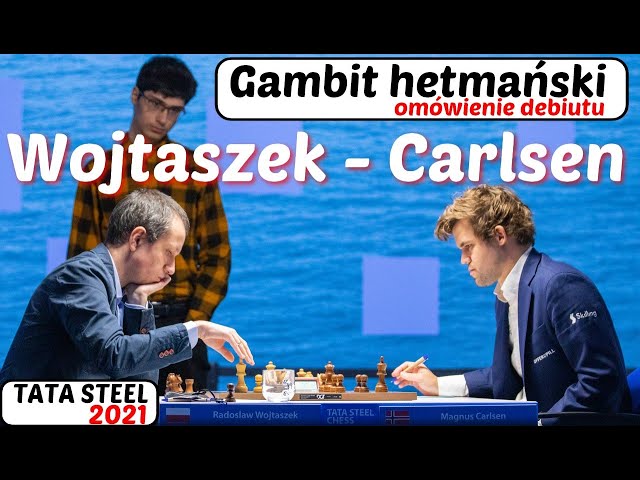 SZACHY 292# Magnus Carlsen - Firouzja Alireza, TATA STEEL 2021, debiut  szachowy gambit hetmański 