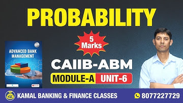 CAIIB ABM Unit - 6.1 Theory of Probability by Govind Sir #3448 ||  30 May 06: 45 PM