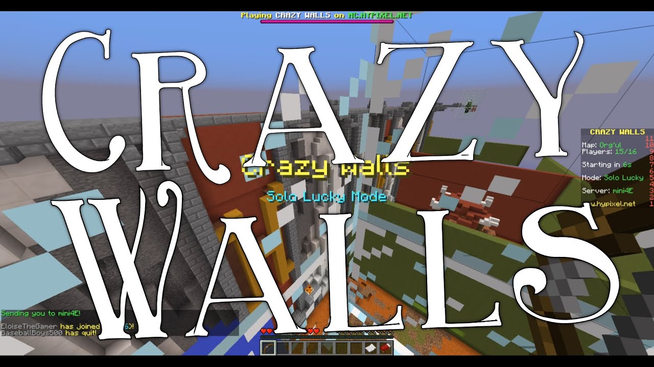 Minecraft Crazy Walls - YouTube