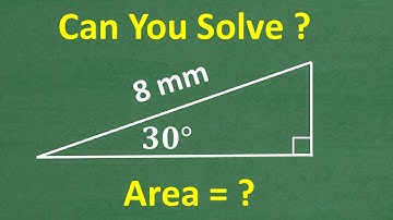 A right triangle has an angle of 30 degrees. Find the area of the triangle if the hypotenuse is 8mm.