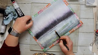 Creating abstract landscapes on a gelatin plate: monotype printing with a gel press