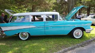 1957 TROPICAL TURQUOISE + WHITE CHEVROLET 210 STATION WAGON