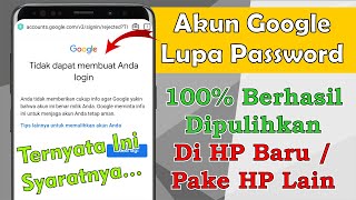 Cara Memulihkan Akun Google Lupa Sandi Di HP Baru