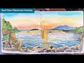 Painting as a Way to Escape a Stressful World: Panorama Sunset Landscape- Real Time Watercolors 🎨