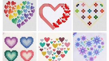 Attractive and Beautiful New Cross Stitch Pattern for everything// Heart Shape ❤️ Pillow cover