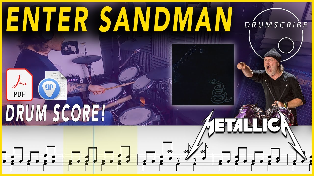 Enter Sandman - Metallica | Drum SCORE Sheet Music Play-Along | DRUMSCRIBE Enter Sandman - Metallica | Drum SCORE Sheet Music Play-Along | DRUMSCRIBE