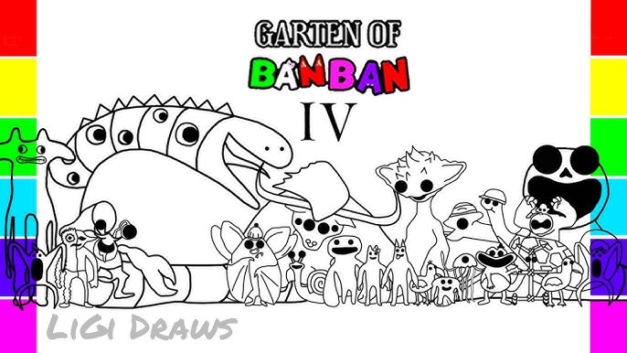 Garten of Banban 4 Coloring page / Coloring ALL NEW BOSSES + Ending Episode  / Cartoon - On & On NCS in 2023