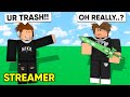 I Met A TOXIC STREAMER, So I Stream Sniped Him.. (Roblox Bedwars)