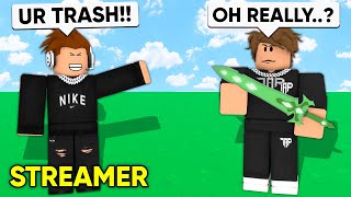 I Met A TOXIC STREAMER, So I Stream Sniped Him.. (Roblox Bedwars)