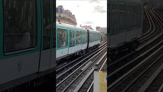 Paris Metro Line 2 Train Service Arriving Into La Chapelle Station 28/8/2026