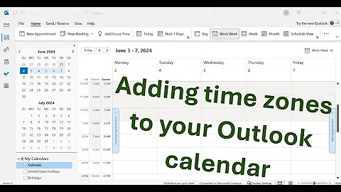 Adding Time Zones to Outlook Calendar