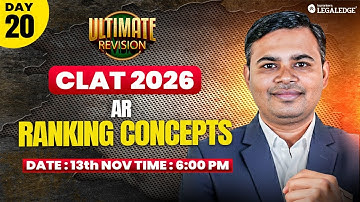 CLAT 2026- AILET 2026 | Ranking concepts | Analytical Reasoning | Mukesh Sir | Ultimate Revision
