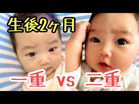 生後2ヶ月 一重vs二重 日替わりで変化する赤ちゃんの目 2 Months After Birth Single Vs Double Baby Eyes Changing Daily Youtube