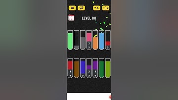 Water colour sort puzzle Level 101 #level101 #watercolorsortgame #watercolorsort #coloursortpuzzel,