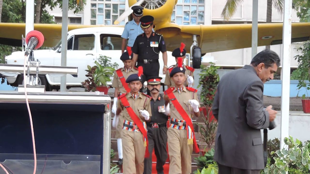 Sainik School Bijapur, Ind Day Parade, Col R Balaji arriving, 15 Aug ...