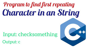 C++ program to find first repeating character in an string | #viral #C++