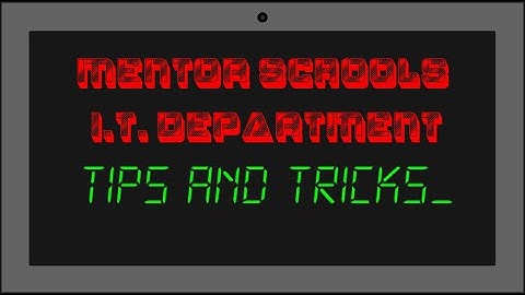 Tips and Tricks - I.C. National Training Week