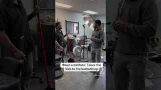 Hood substitute: Takes kids to the barbershop #funny #comedy