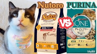 ピュリナワンとニュートロ・グレインフリー猫はどちらは好き？ Grain-free cat food comparison