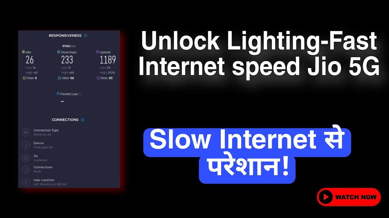 unlock lightning fast internet speed| jio 5G|| - YouTube