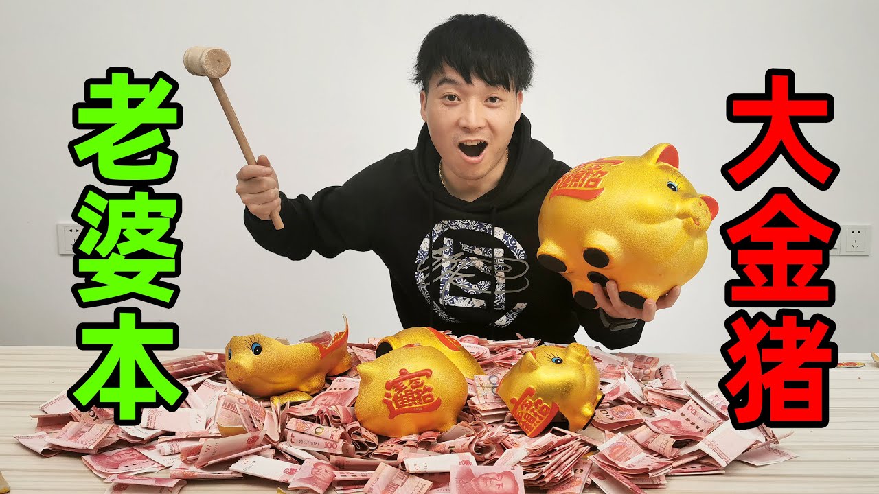 老妈给小伙4个金猪存钱罐娶老婆，积攒多年，一共多少钱？