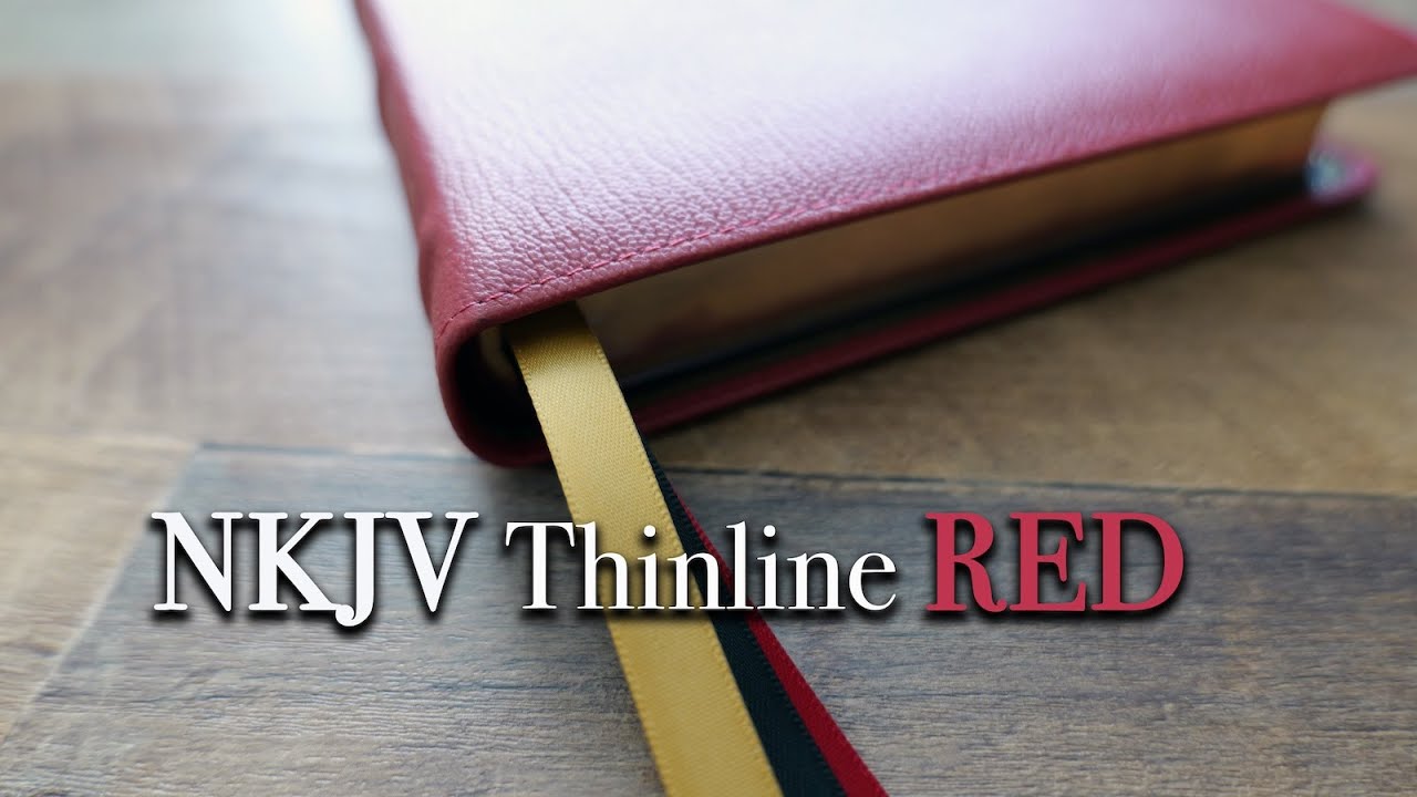 NKJV Large Print Thinline Reference Bible in Red Goatskin