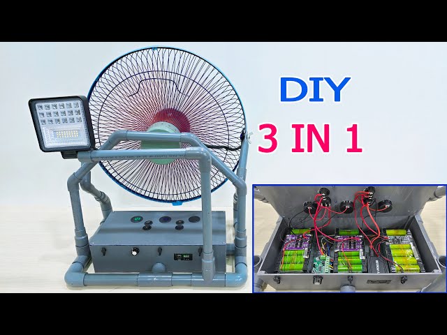 DIY Camping Fan, Powerbank, Ledlight 3 in 1 class=