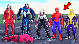 TEAM SPIDER-MAN VS Bad Guy Joker Venom Hulk - Challenge Spider Man attack dinosaur