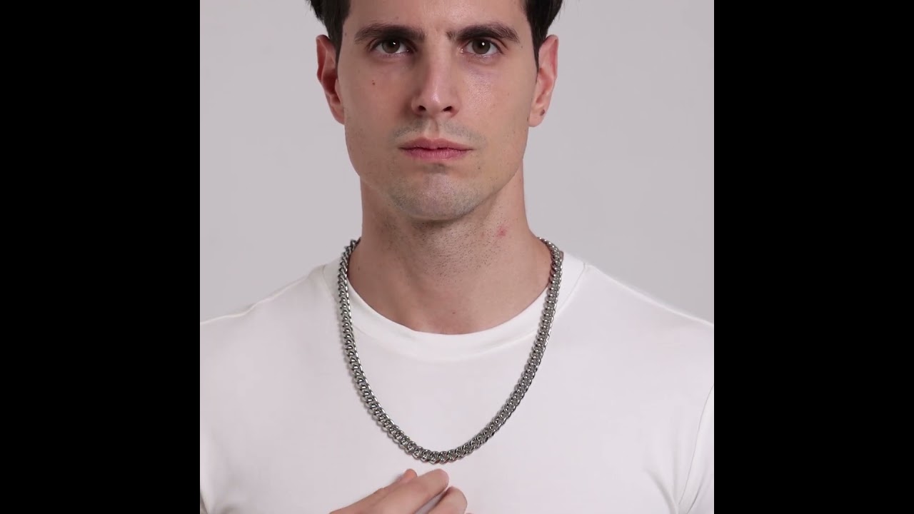 Men's 9mm Stainless Steel 24 Inch Curb Chain Necklace