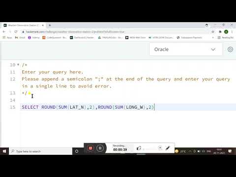WEATHER OBSERVATION STATION 2 - HACKERRANK SOLUTION || SQL || IN ORACLE