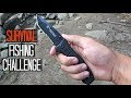 Survival Fishing Challenge!! (Knife Only!) NO rod/lures/etc