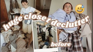 i got rid of 50% of my clothes ... Decluttering & Reorganzing My Entire Closet // Ep  01