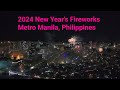 Happy new year 2024 roofdeck view of metro manila fireworks