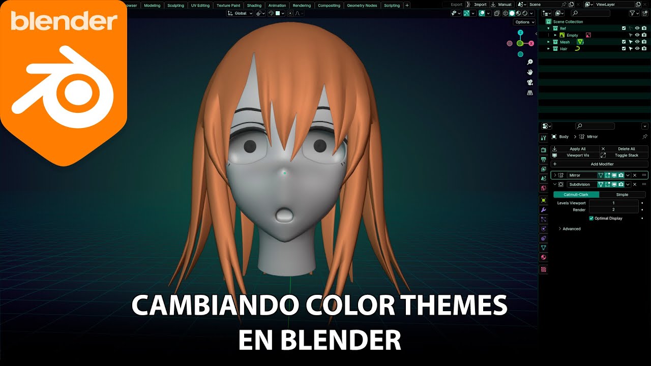 Cambiando temas de color en Blender - YouTube