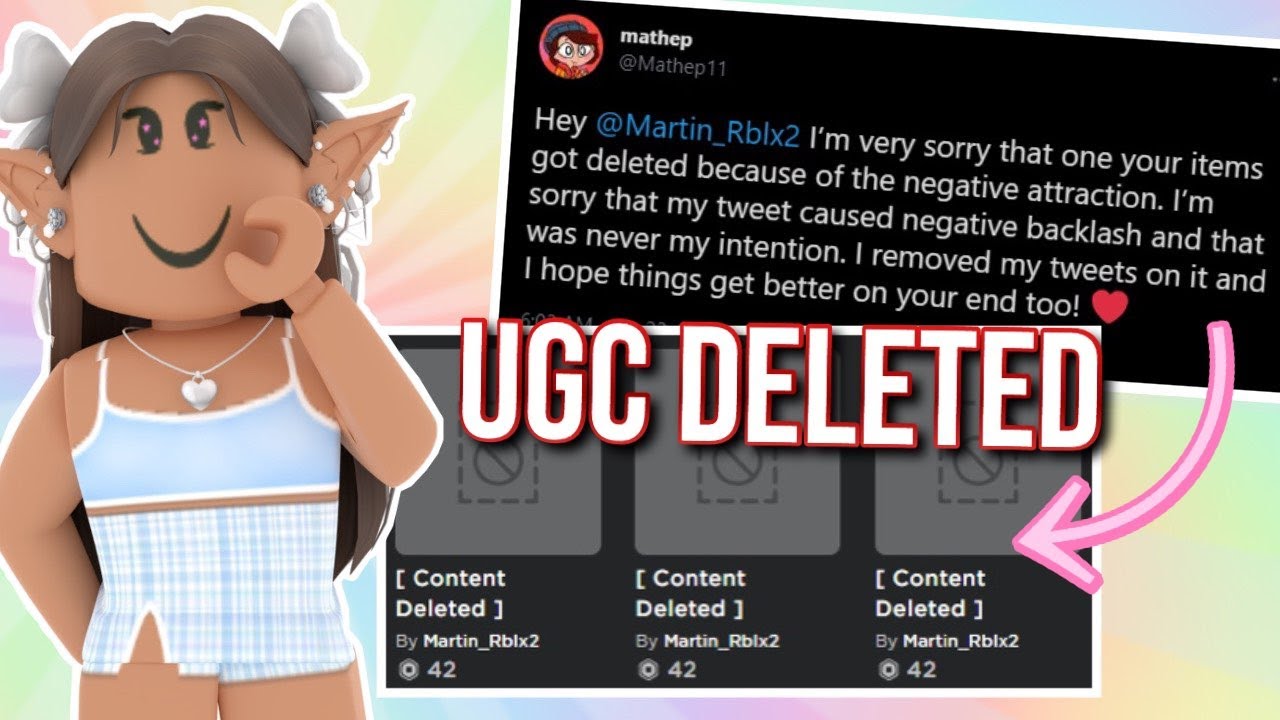 Roblox UGC Copies on X: Roblox moderation states that UGC items which are  archived or deleted are not eligible for a refund anymore. This simply  protects UGC uploaders who are $USD selling