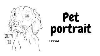 Custom Pet Portrait From Your Pet Photo in Minimalist Outline Style