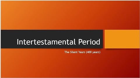 Intertestamental Period 1