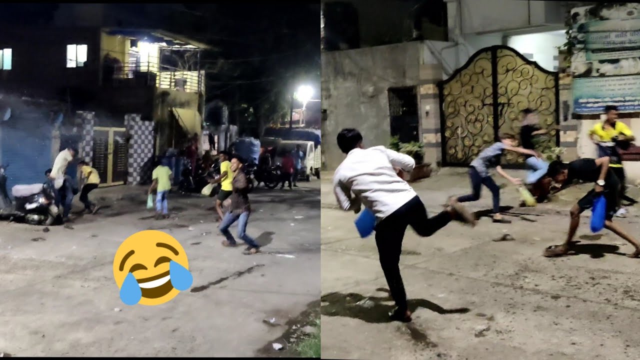 firing water balloons on opponent😂||dog piche pad gaya||happy holi part 1
