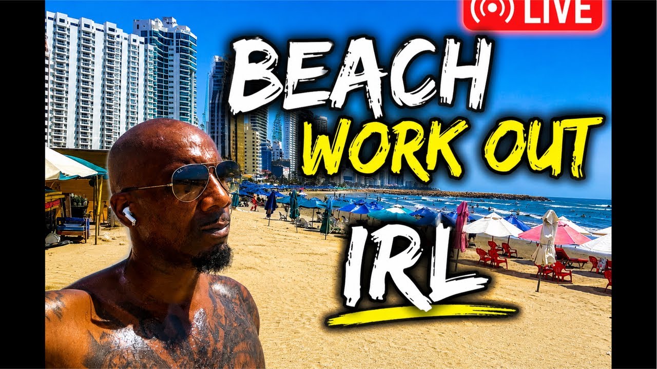 GAME ABROAD is live! Work out at Beach IRL Bocagrande Beach 🏖️ 🇨🇴
