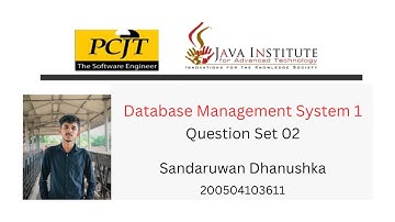 Data Base Task 02 | How to Create Tables | 1st Year | Java Institute | Sandaruwan Dhanushka