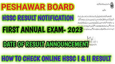 HSSC Result 2023 Date: Peshawar Board Latest notification